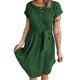 thumbnail image 2 of Vestido de manga corta Moda Casual Lavable a máquina Vestido de mujer transpirable y agradable para la piel para verano Verde XXL, 2 of 4