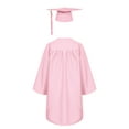 thumbnail image 2 of Yanarno Kids Unisex Graduation Gown Robe Cap V Neck Set with 2025 Badge Tassel for School Graduation Pink 27, 2 of 7