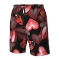 thumbnail image 5 of Kll Ladybugs And Red Hearts Men'S Casual Summer Beach Shorts Hawaiian Shorts With Pockets-Small, 5 of 9