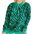 thumbnail image 2 of Abomasnow Plus Size Sweaters for Women Fall Winter Zebra Print Long Sleeve Knitted Pullover Tops S-L, 2 of 5