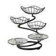 thumbnail image 2 of Cesta de frutas de 5 niveles para centro de mesa de cocina, multifuncional, de hierro forjado cesta negra 3, 2 of 9
