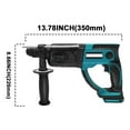 thumbnail image 4 of 3 Functions Brushless Cordless Electric Rotary Hammer Rechargeable 28MM Hammer Drill Househeld Power Tool 18V Battery, 4 of 7