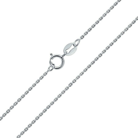 chain diamond inch silver cut sterling thin cable link mm gauge italy necklace