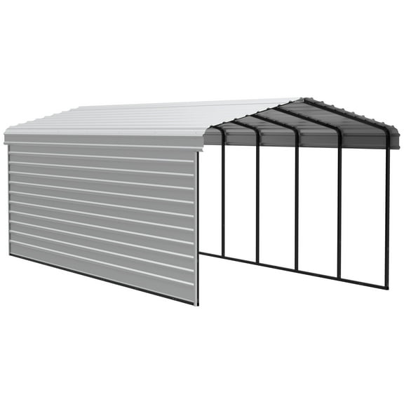 Arrow 12 x 29 x 9 ft Eggshell Carport With 1 Side Wall Kit