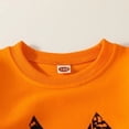 thumbnail image 4 of DOPI Baby Girl Halloween Clothes Toddler Long Sleeve Pumpkin Sweatshirt T-Shirt Bell-Bottom Pants Outfits, 4 of 7