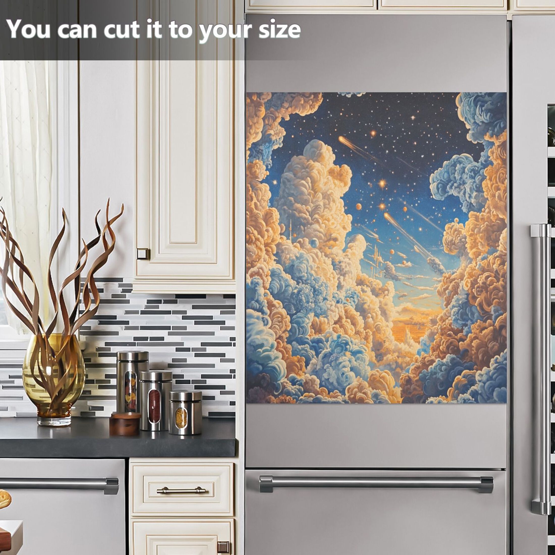 Dishwasher Magnetic Sticker 23x26 Inch Refrigerator Magnetic Sticker Washing Machine Magnetic Sticker Kitchen Panel Magnetic Sticker Home Decor Super Beautiful Sky