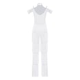 thumbnail image 2 of inlzdz Women's Rumba Latin Dance Rhinestones Sleeveless Tassel Jumpsuit Rompers White L, 2 of 9