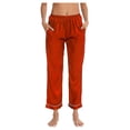 thumbnail image 3 of BOOMILK Pajama Pants for Women Sleepwear Solid Comfortable Satin Pants With Pockets, 3 of 9
