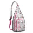 thumbnail image 1 of Cute Mythical Horse Sling Backpack - Unicorn Rainbow Print Shoulder Bag (Easy Access Pockets, Comfortable & Waterproof), 1 of 4