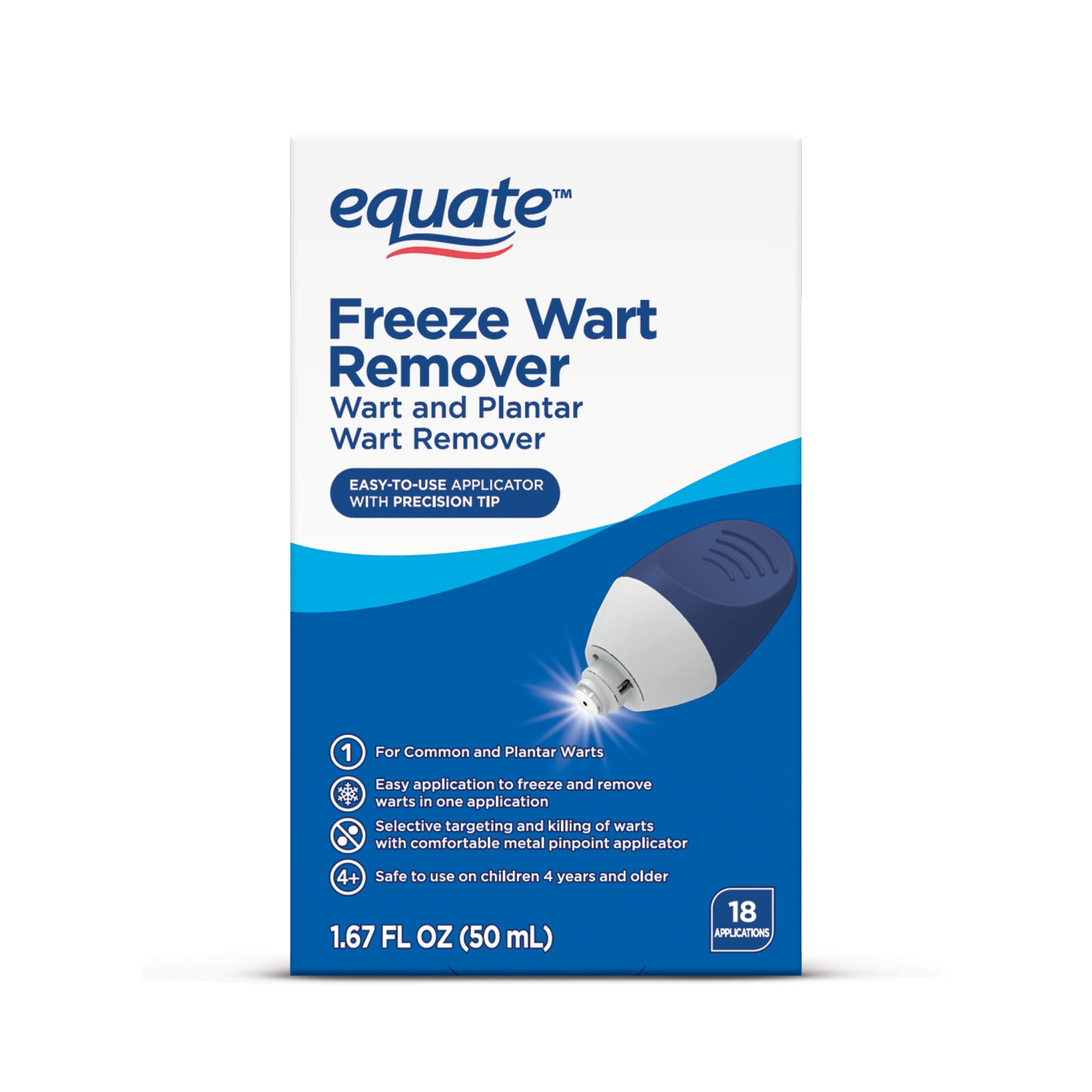 (3 pack) Equate Freeze Wart Remover with Precision Metal Tip, 1.6 fl oz for Common and Plantar Warts