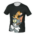 thumbnail image 5 of Tom And Jerry Men's T-Shirt Graphic Print Crew Neck Unisex Short Sleeve Hip Hop Adults Tees Top Streetwear, 5 of 8