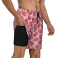thumbnail image 2 of Kdxio Strawberry Print Men's Swim Trunks with Compression Liner 7 Inch Inseam Quick Dry Swim Shorts, 2 of 7