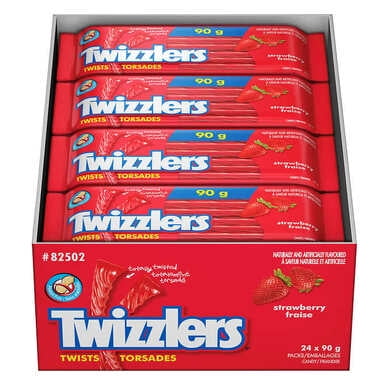 Twizzlers Twists, Strawberry, 90 g (3.1 oz) 24-pack