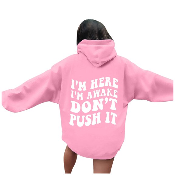 XINXIAOO Womens Hoodies Long Sleeve Hoodie Pullover Sweatshirts for Women Oversized Hoodies for Women Pink Crewneck Fall Fashion Preppy Clothes