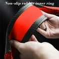 thumbnail image 4 of Car Steering Wheel Cover, Silicone Wood Grain, Non-Slip All-Season, Universal Fit 36-40cm, Red, 4 of 6
