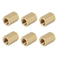 thumbnail image 1 of Conector de tubo Uxcell Acoplador hexagonal recto 1/8 x 1/8 G hembra rosca latón tono dorado 6 piezas, 1 of 2