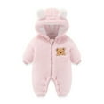 thumbnail image 2 of Vedolay Girls Jumpsuit Winter Warm Baby Girl Jumpsuit Hooded Romper Coat Outwear Pink,73, 2 of 5