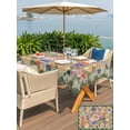 thumbnail image 4 of Green Boho Flower Outdoor Tablecloth - 52x70 Inch Rectangle Dining Table Cover, Spring Watercolor Country Floral Plant Waterproof Outdoor Table Cloth with Umbrella Hole & Zipper for Picnic/Patio, 4 of 7