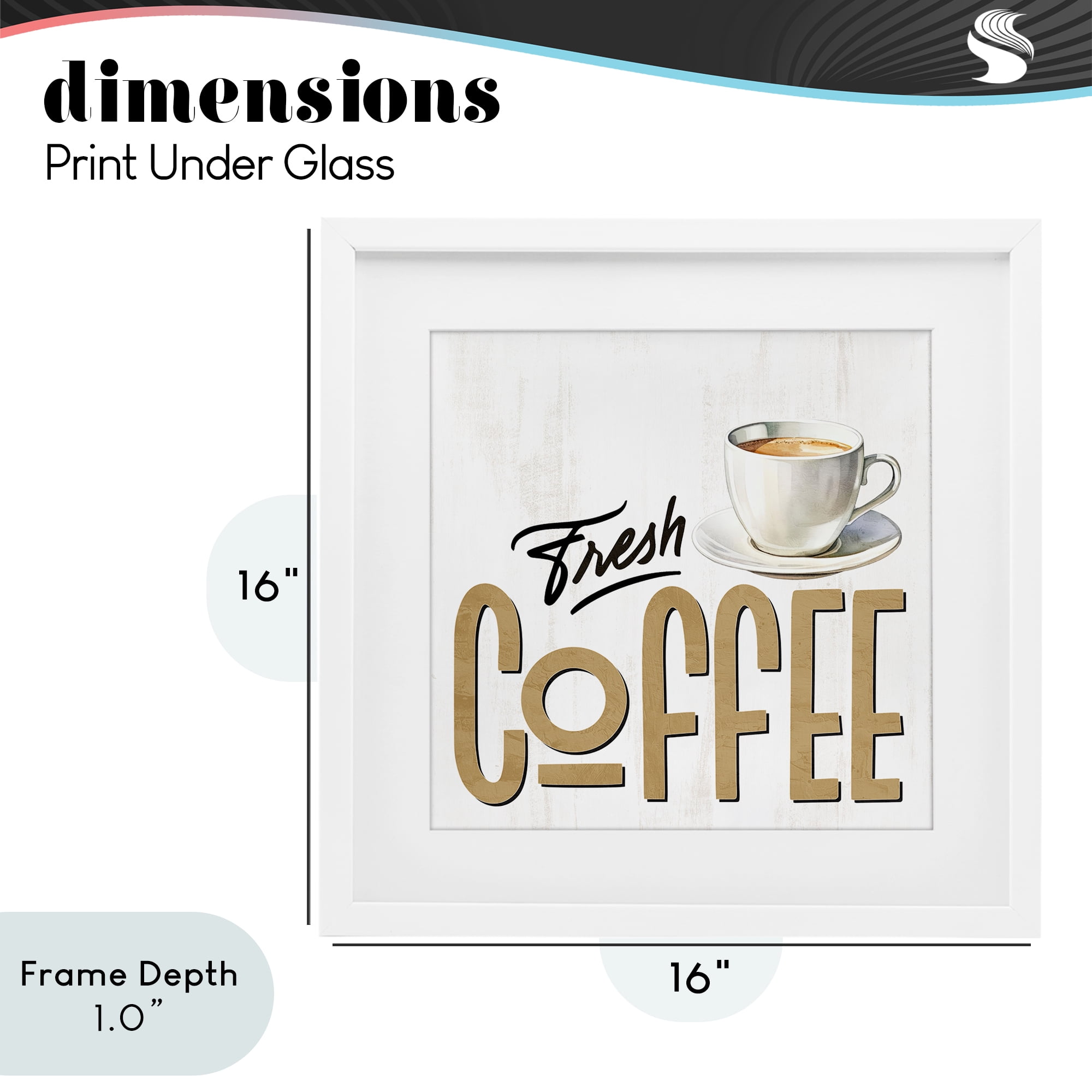 Stupell Industries Fresh Hot Coffee White Framed Print Under Glass, design by Kim Allen