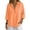 0-Orange751, variant on Elegyee Women's 3/4 Sleeve Loose Polo Shirt Casual Solid V Neck Collared Breathable Shirt