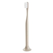 Flax Bogobrush + Stand Biodegradable Toothbrush with Soft Bristles in Flax Beige
