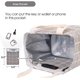 thumbnail image 5 of Bolsa de almuerzo reutilizable, caja de almuerzo aislante, tela de lona con papel de aluminio, bolso de mano para almuerzo para mujeres, hombres, escuela, oficina-gris a cuadros Feliz Sencillez, 5 of 5