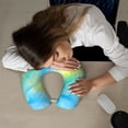 thumbnail image 6 of U-Shaped Pillow 11.8×9.8in With Pillow Core Comfortable Soft Invisible Zipper For Daily Travel Driving Office Lightseagreen Tie-Dye Background Vibrant Colors And Swirling (2), 6 of 8