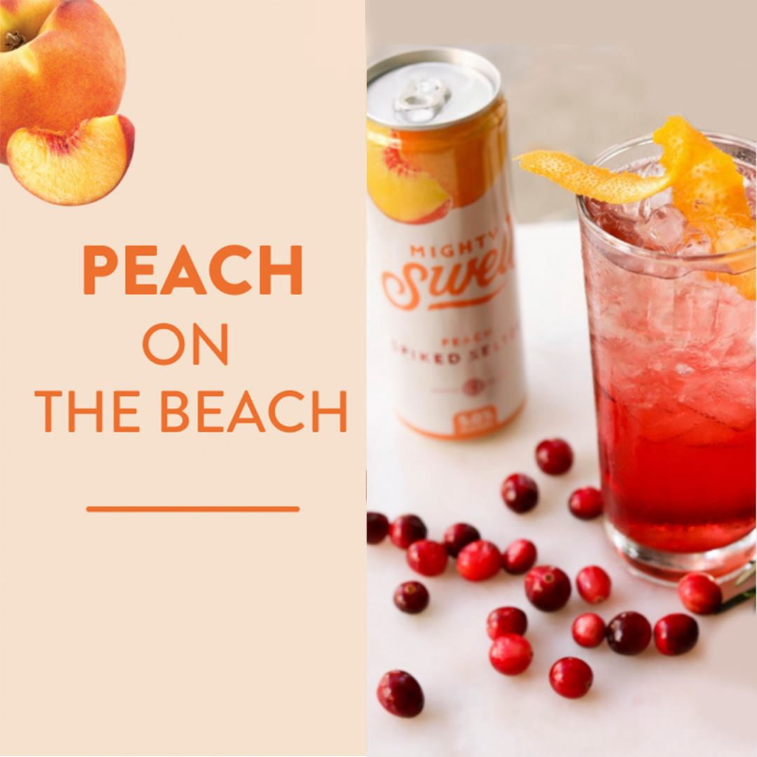 Mighty Swell Peach Flavor, Spiked Seltzer, 5% ABV, 12fl oz Cans, 6 Count 72oz Box