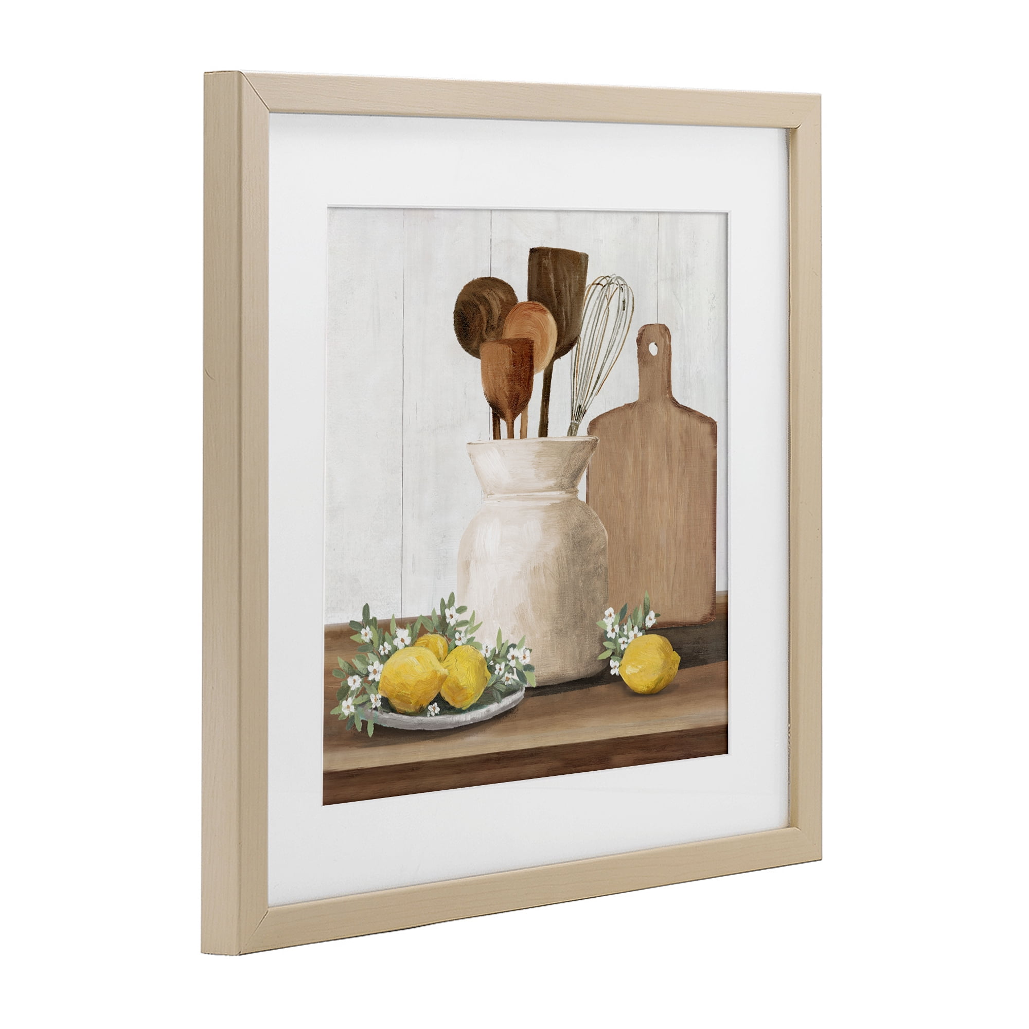 Stupell Industries Country Kitchen & Lemons Birch Framed Print Under Glass, design by White Ladder