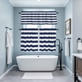 thumbnail image 4 of Blue and White Stripe Kitchen Curtains Valances and Tiers Set of 3 Modern Abstract Minimalist Geometric Vertical Linens Tier Curtains and Valance with Rod Pocket for Small Windows, 27.5"x24", 4 of 9