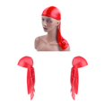 thumbnail image 1 of Tachiuwa 2 Pcs Couvre-Chef Unisexe Bonnet de Perte de Cheveux Turban Longue Queue Pirate, 50cm Rouge, 1 of 7