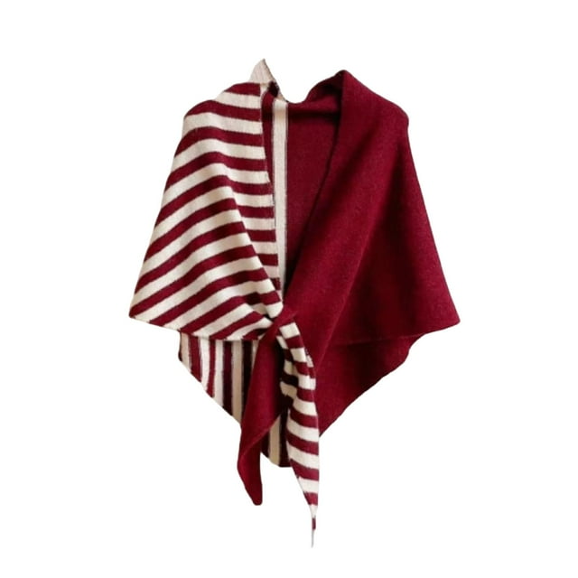Bufanda de rayas para mujer, fácil de cuidar, ideal para climas fríos, invierno y otoño. rojo