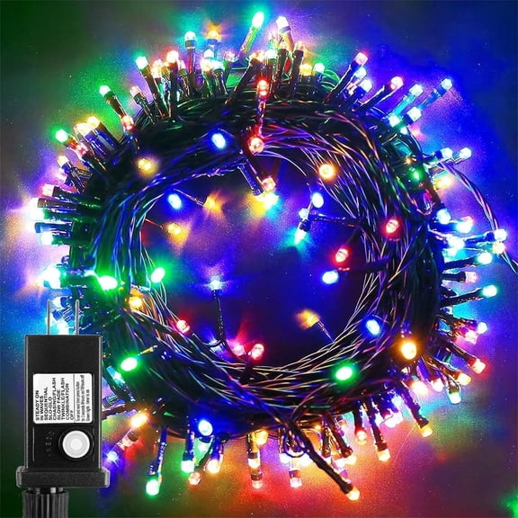 Christmas String Lights Plug in, 99FT 300 LED 8 Lighting Modes for Outdoor Christmas Tree Lights Wedding Party Decoration, Multicolor
