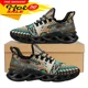 thumbnail image 1 of Zapatos de plataforma étnicos tribales aztecas para mujer, zapatos casuales de malla, zapatillas de deporte de malla transpirables con cordones y estampado Dreamchers, 1 of 6