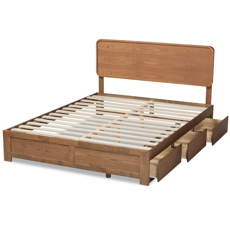 Baxton Studio Eleni Modern and Contemporary Transitional Ash Walnut Brown Finished Wood Queen Size 3-Drawer Platform Storage Bed Baxton Studio Eleni Modern and Contemporary Transitional Ash Walnut Brown Finished Wood Queen Size 3-Drawer Platform Storage Bed