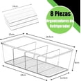 thumbnail image 2 of Juego de 8 Contenedores para Refrigerador con Divisores, Organizador de Nevera de Plástico Transparente, Fridge Organizer Apilables sin BPA para Bebidas, Huevos,Cocina,Congelador, Encimeras, 2 of 7