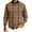 Orange, variant on Men's Round Neck Ribbed Knit Pullover, Long Sleeve Plaid Print Sweater, Comfortable Stretch Top for Casual Layering and Everyday Wear,Black XL