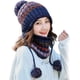 thumbnail image 1 of Gorro de invierno, conjunto de bufanda circular peruana, gorros con orejeras para esquiar, doble capa, 1 of 5