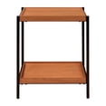 thumbnail image 2 of Benjara Rectangular Wooden Top Metal Frame End Table, Oak Brown and Black, 2 of 5
