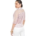 thumbnail image 3 of Blusa transparente con encanje Roman Fashion /Juvenil, 8042 (Rosa) rosa G, 3 of 4
