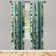 thumbnail image 2 of Ambesonne Bohemian Curtains 2 Panel Set, Hexagons Botany Cold Tones, Pair of - 28" x 84", Teal Green and Sea Blue, 2 of 4