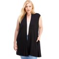 thumbnail image 1 of Pastel by Vivienne Women's Sleeveless Cardigan in Plus Size Black XX-Large, 1 of 4