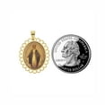 thumbnail image 5 of 14k Yellow Gold, Color Image Over Gold Virgin Mary Religious Pendant Round Charm with 18" Dainty Neck Chain, 5 of 9