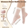 thumbnail image 5 of Bocaoying Womens Sheer Ruffle Socks, 20 Pairs Lightweight Nylon Summer Lace Trim Sock, Nude-Black-White, 5 of 7