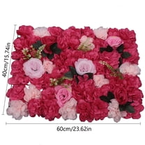 12Pcs Artificial Flower Wall Panels (Red Pink) Silk Rose Wedding Backdrop Decor 60x40 cm