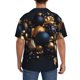thumbnail image 3 of Balery Elegant Golden Blue Ornaments Camisa Casual de Manga Corta con Botones para Hombre, Texturizada, Estilo Cubano, para Playa, Verano-Medium, 3 of 5