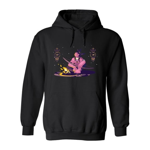 Indian American Night Hoodie Men -Image by Shutterstock, Male Large