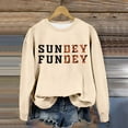 thumbnail image 3 of Sundey Fundey Football Sweatshirts for Women 2025 Long Sleeve Crewneck Football Season Sweatshirt Pullover Tops, 3 of 6