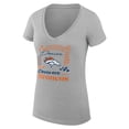 thumbnail image 2 of Women's G-III 4Her by Carl Banks  Heather Gray Denver Broncos Super-Slim Fit Lightweight Collage Team V-Neck T-Shirt, 2 of 3