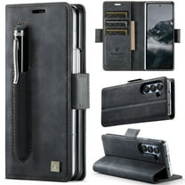 Decase Premium Magnetic Flip Wallet Case with RFID Blocking Card Slots Durable TPU Shell Kickstand Phone Cover,Luxury PU Leather & TPU Material Shockproof Case for Samsung Galaxy Z Fold 5,Black